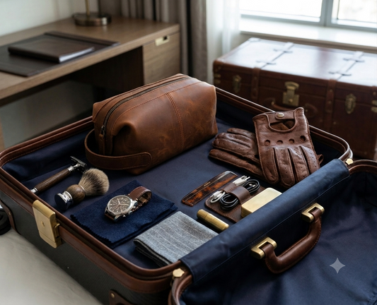 Personalized Leather Travel Bag & Kit