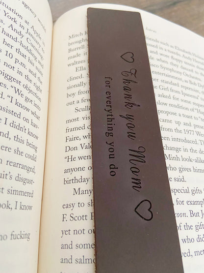 Personalized Leather Bookmark