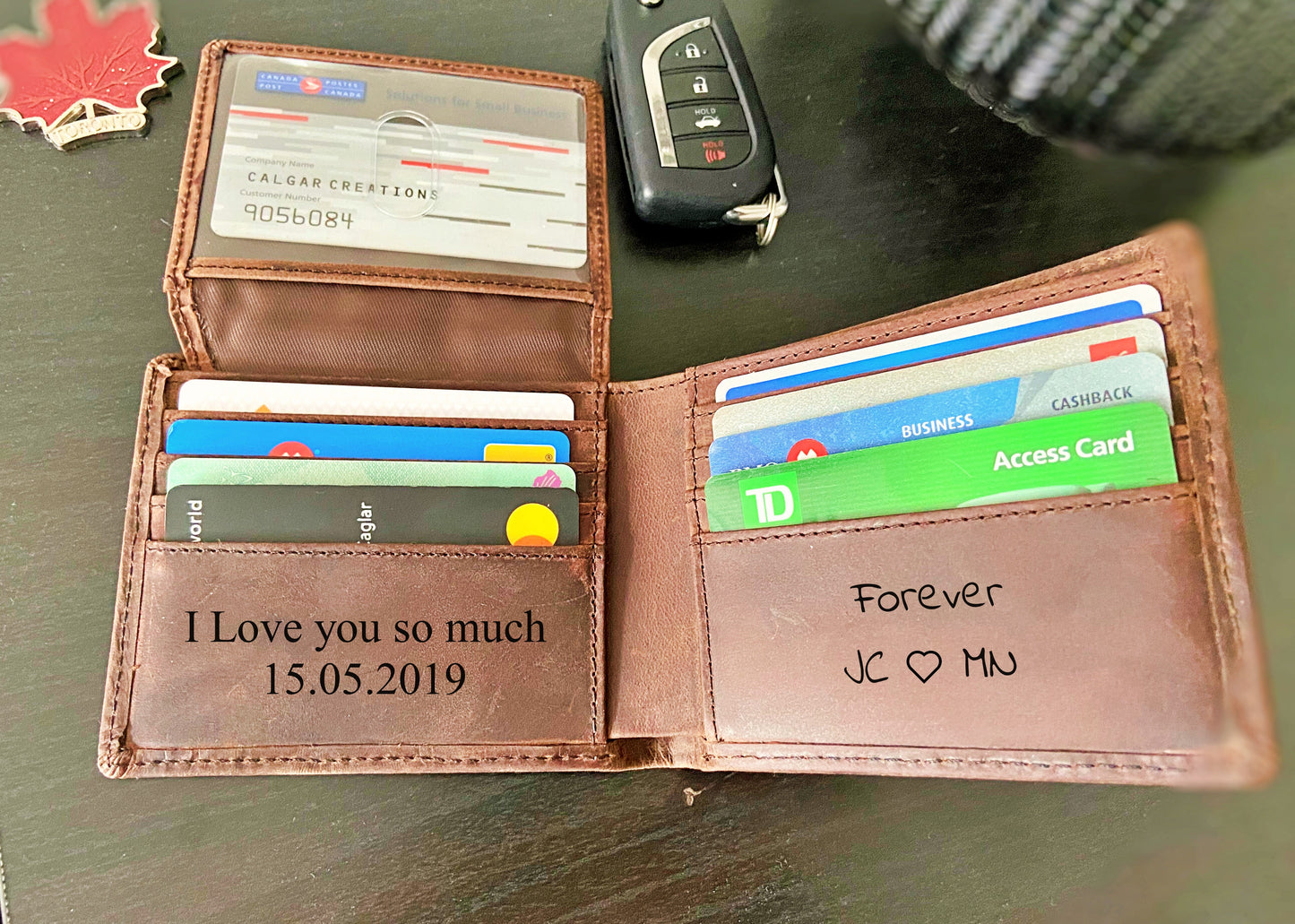 Personalized Leather 2ID FLAP Wallet for Men
