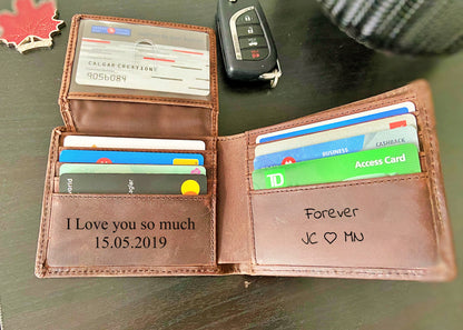 Personalized Leather 2ID FLAP Wallet for Men