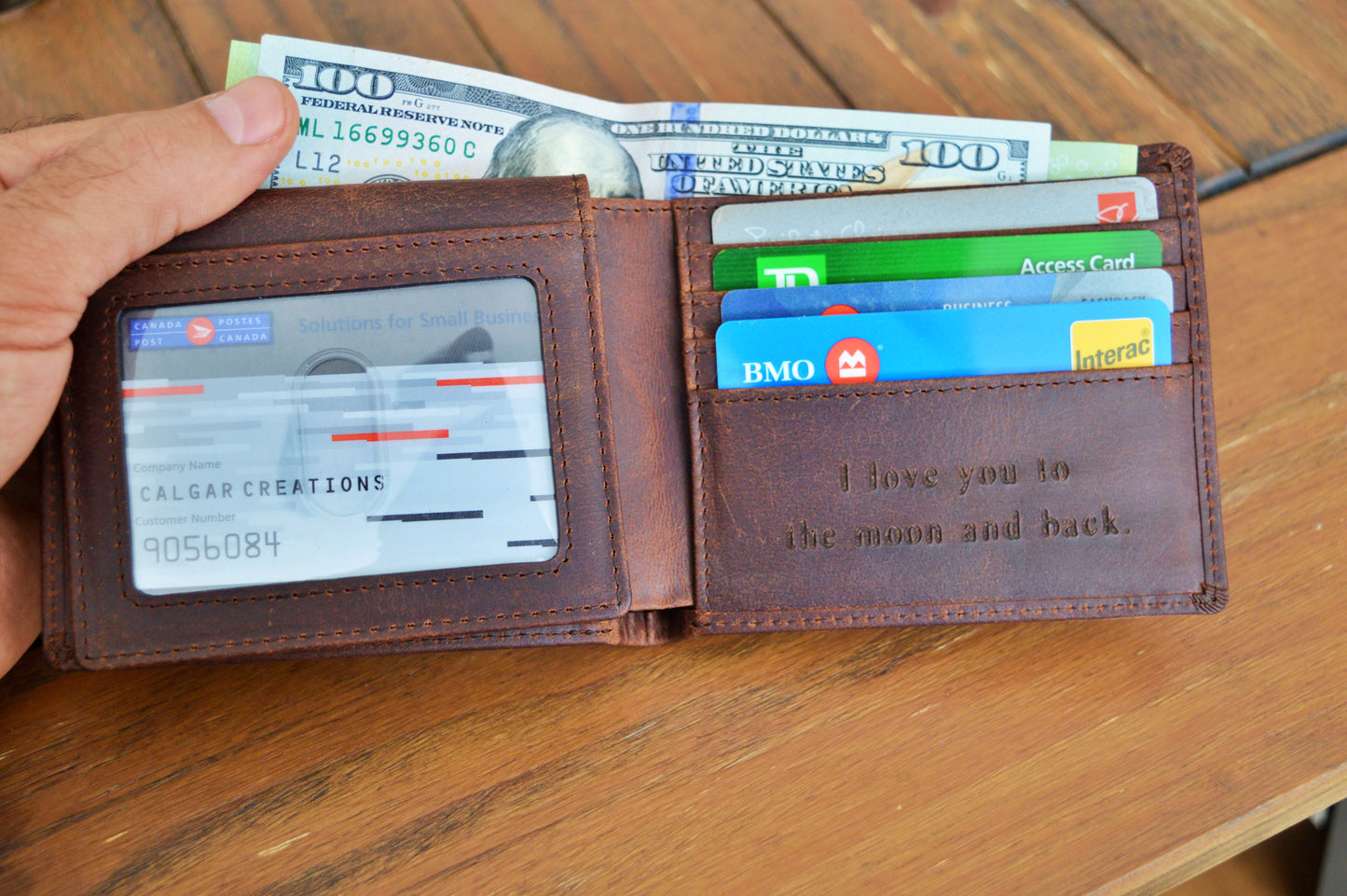 Personalized Leather 2ID FLAP Wallet for Men