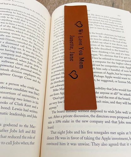 Personalized Leather Bookmark